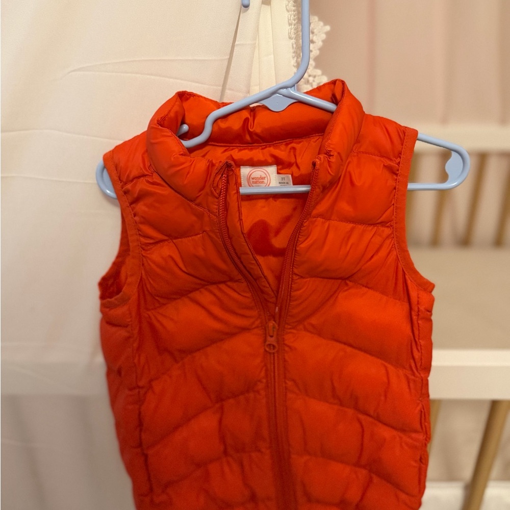 Wonder Nation Kids Puffer Vest - Bright Orange
